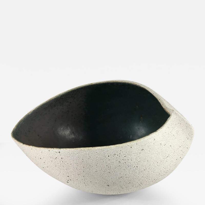 Yumiko Kuga Boat Shape Ceramic Bowl with Inner Glaze by Yumiko Kuga