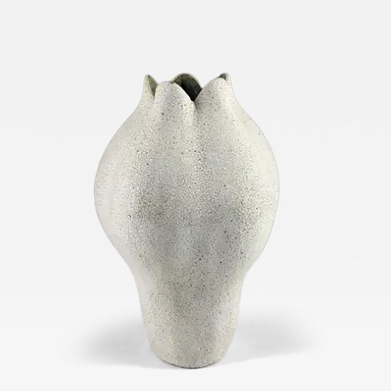 Yumiko Kuga Elongated Blossom Vase Pottery by Yumiko Kuga