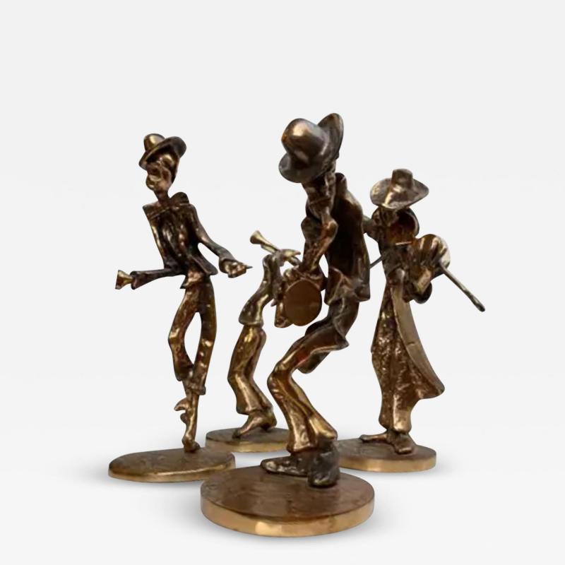 Yves Lohe 1970 80 The Jazz Band 4 Bronze Sculptures Signed LOHE