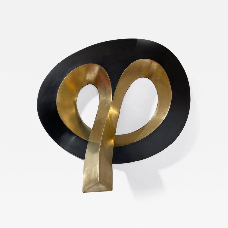 Yves PAGART EFFRAIE SCONCE Brass and zinc sheet wall lighting sculpture