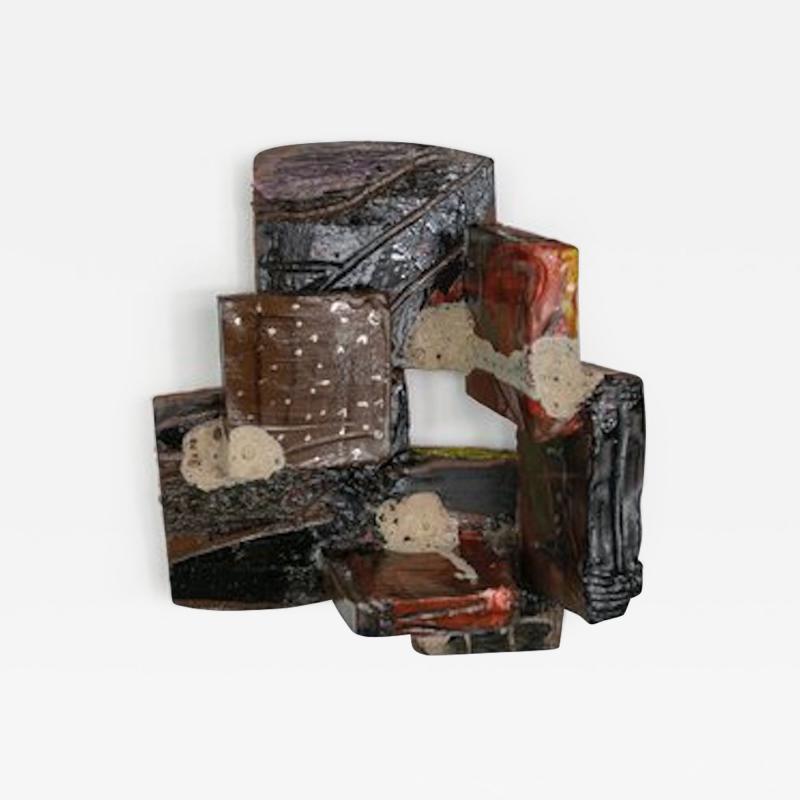 Zachary Weber Polychrome ceramic sculpture slice study