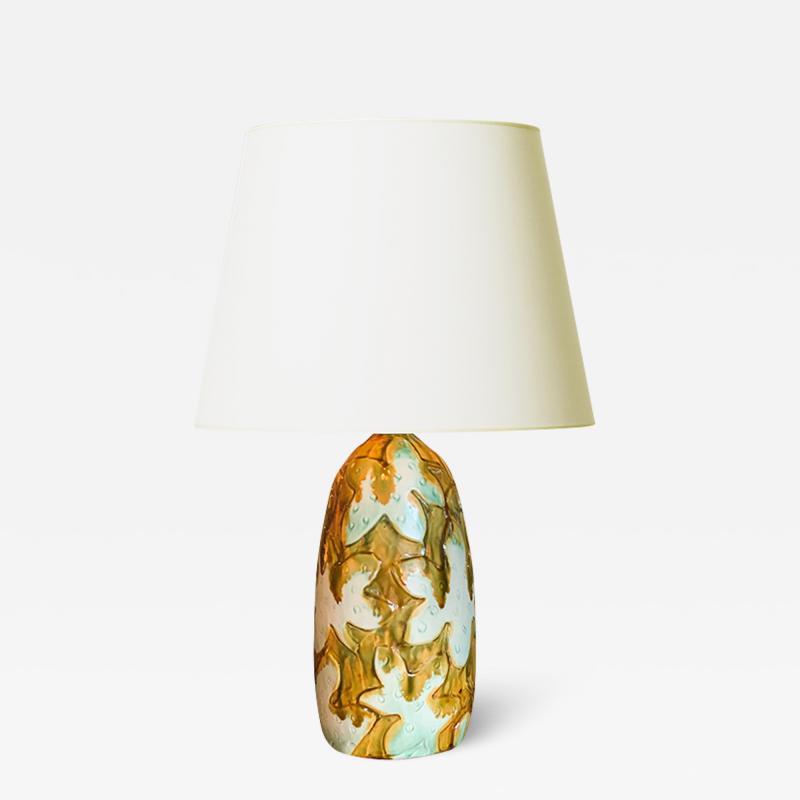 Zoltan Kiss Table Lamp with Ebullient Abstract Flower Design by Zoltan Kiss for Knabstrup