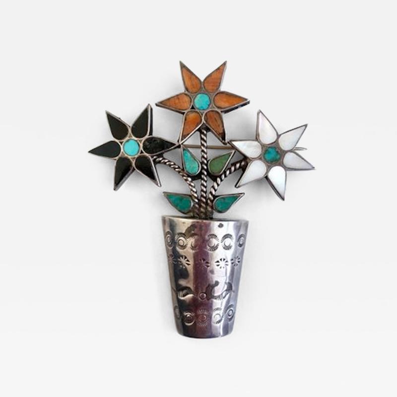 Zuni flowers in a pot pin
