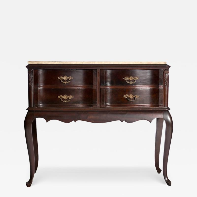 antique Walnut Buffet Sideboard Server Console Cabinet Four Drawer