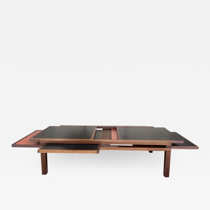 bernard Vuarnesson Modular Wood Coffee Table by Bernard Vuarnesson France 1980s