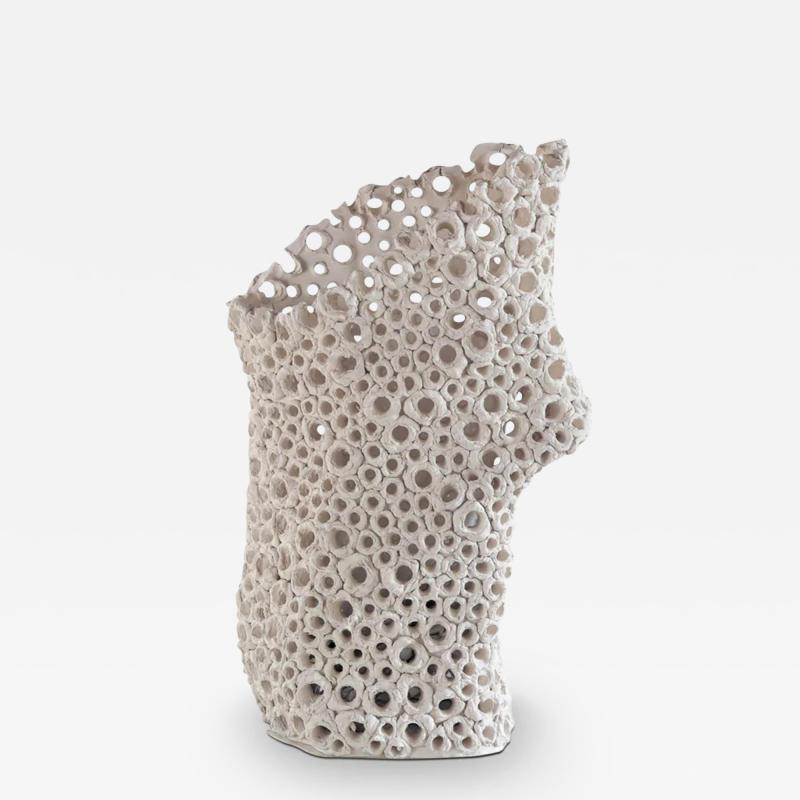 gilles caffier ECRU CORAL PIERCED VASE