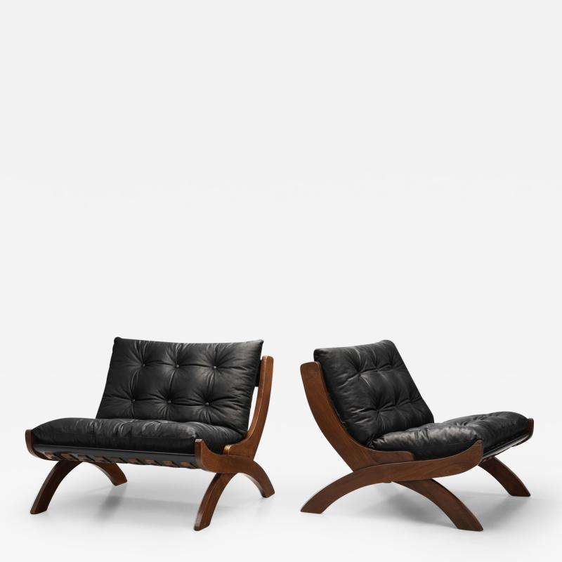 marco comolli Marco Comolli CP1 Lounge Chairs for ICF De Padova Italy 1960s