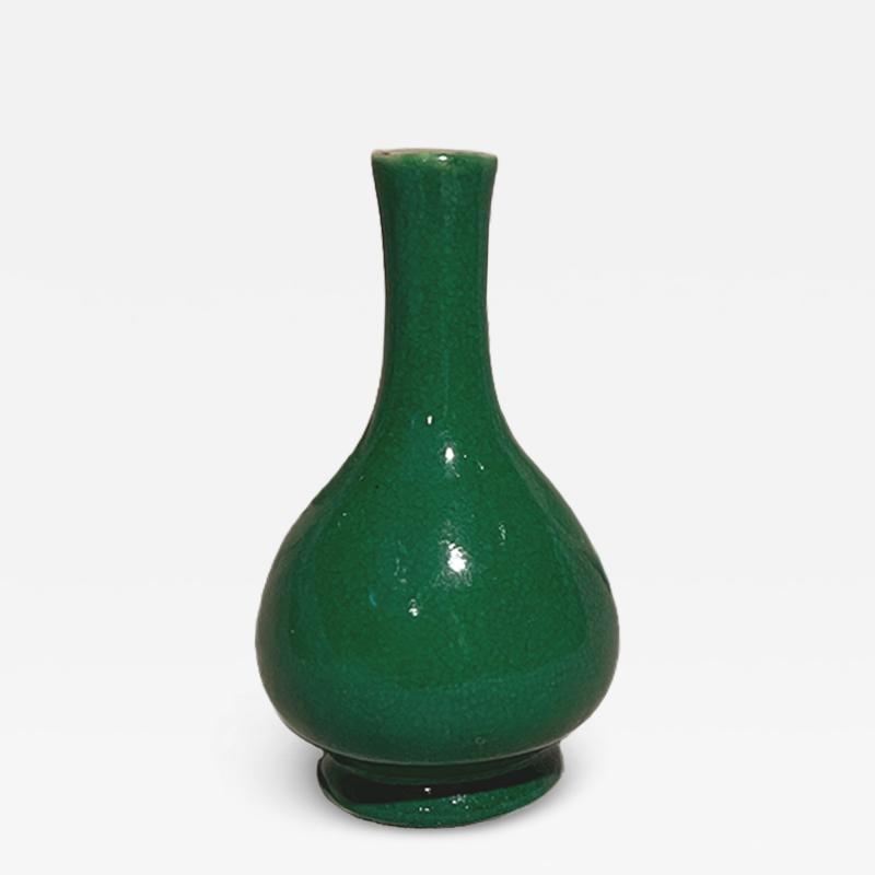 small green Japanese pottery vase Edo period
