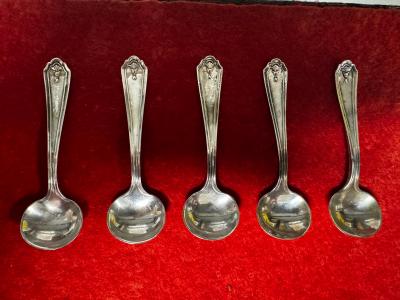  5 Sterling Silver Mini Souvenir Salt Spoons 3 34g each