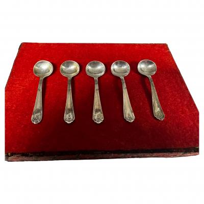  5 Sterling Silver Mini Souvenir Salt Spoons 3 34g each