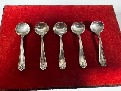  5 Sterling Silver Mini Souvenir Salt Spoons 3 34g each