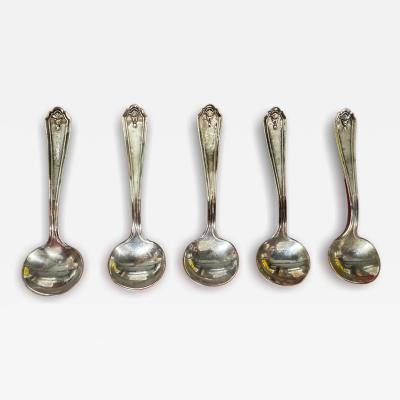  5 Sterling Silver Mini Souvenir Salt Spoons 3 34g each