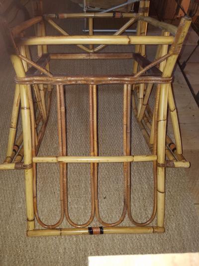 940s Bamboo Rattan Lounge Chair