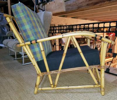 940s Bamboo Rattan Lounge Chair