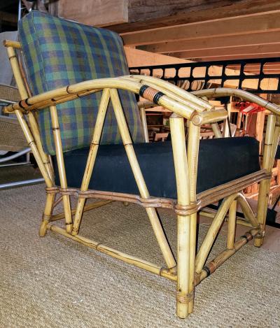 940s Bamboo Rattan Lounge Chair