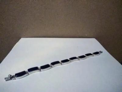  950 Mexican Silver Bracelet with Onyx