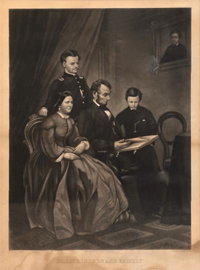  A B Walter Pres Lincoln And Family Engraving by A B Walter after Francis Schell 1865