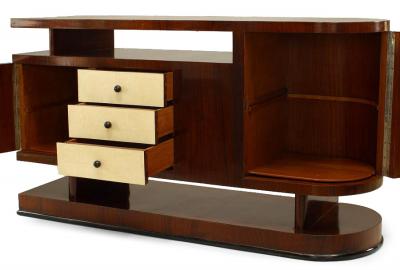  A Berdolini Italian Walnut and Parchment Sideboard Manner of A Berdolini 