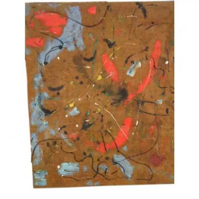 A C Hermkens Large Flemish Midcentury Abstract Expressionist Painting by A C Hermkens 1961