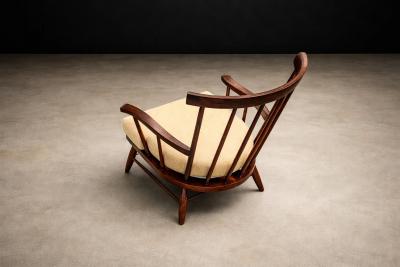 A Forma Decorativa Brazilian Modern Armchair in Imbuia Wood Cushion A Forma Decorativa