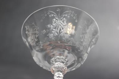  A H Heisey Glass Company Art Deco Crystal Champagne Tall Sherbet Orchid by HEISEY Set of 8 United States