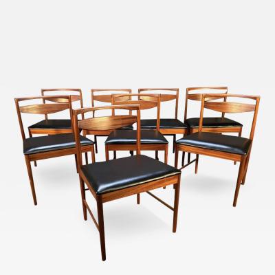  A H McIntosh SET OF 8 VINTAGE BRITISH MID CENTURY MODERN MAHOGANY DINING CHAIRS