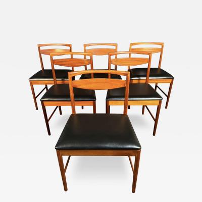  A H McIntosh Set of 6 Vintage British Mid Century Modern Mahogany Dining Chairs by McIntosh