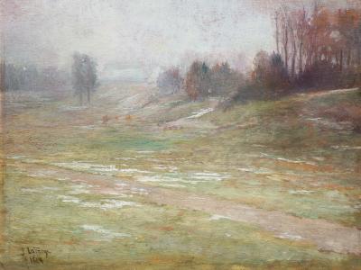  A J Kollar Fine Paintings John La Farge 1836 1910 Winter Thaw 1874