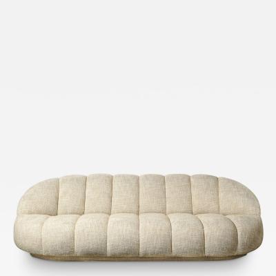  A Rudin Mid Century Modernist Channel Form Cloud Sofa in Holly Hunt Fabric by A Rudin