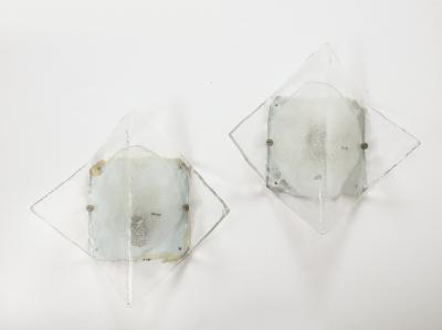  A V Mazzega A V Mazzega Glass Origami Sconces