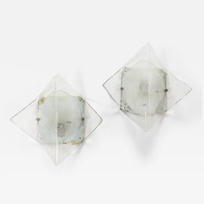  A V Mazzega A V Mazzega Glass Origami Sconces