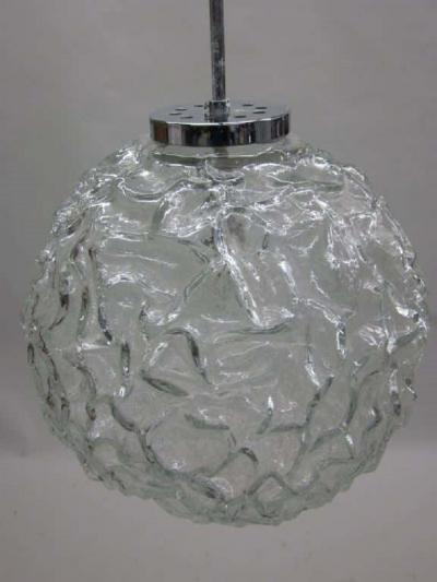  A V Mazzega Italian Mid Century Blown Murano Glass Pendant or Lantern Attributed to Mazzega