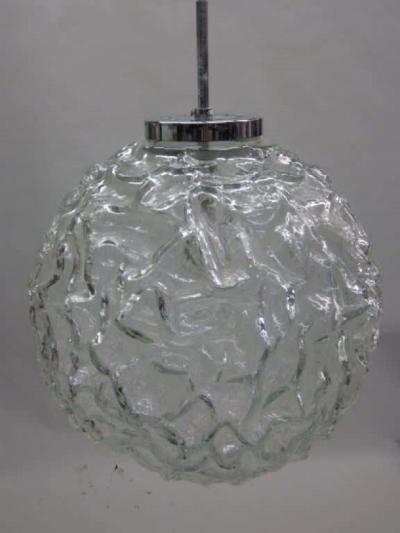  A V Mazzega Italian Mid Century Blown Murano Glass Pendant or Lantern Attributed to Mazzega