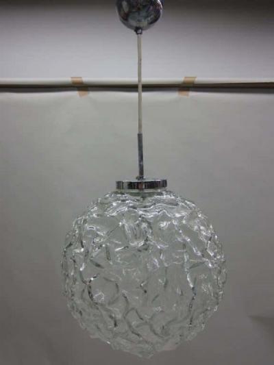  A V Mazzega Italian Mid Century Blown Murano Glass Pendant or Lantern Attributed to Mazzega