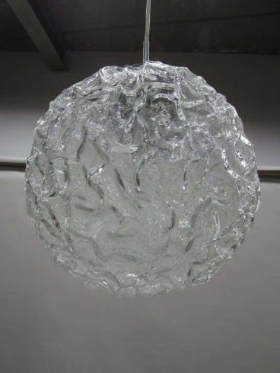  A V Mazzega Italian Mid Century Blown Murano Glass Pendant or Lantern Attributed to Mazzega