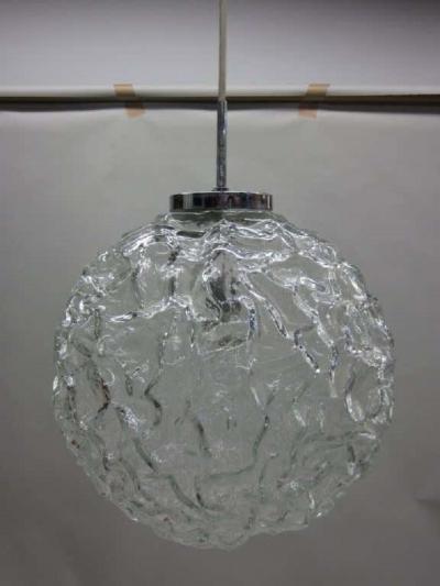  A V Mazzega Italian Mid Century Blown Murano Glass Pendant or Lantern Attributed to Mazzega
