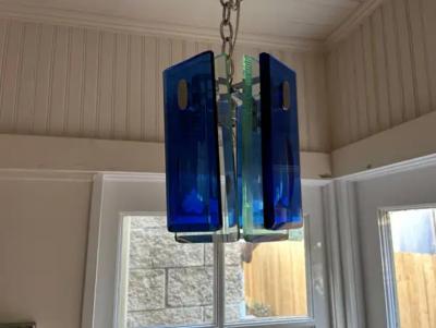  A V Mazzega Italian Modern Fontana Arte Style Pendant Or Lantern