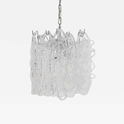  A V Mazzega Mazzega Chandelier in Murano Glass and Steel