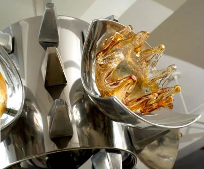  A V Mazzega Mazzega Custom Brutalist Chandelier