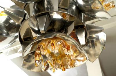  A V Mazzega Mazzega Custom Brutalist Chandelier