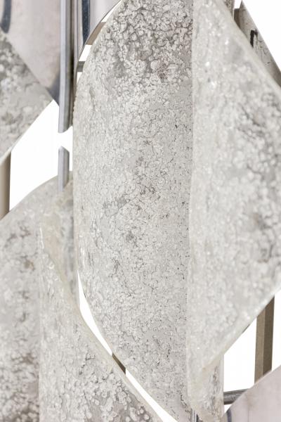  A V Mazzega Mazzega Italian Modern Handblown Glass Polished Stainless Steel Wall Light
