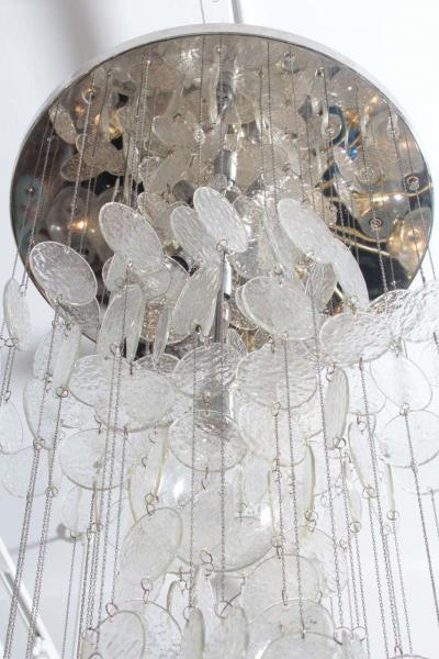  A V Mazzega Mazzega Multi Strand Glass Disc Chandelier