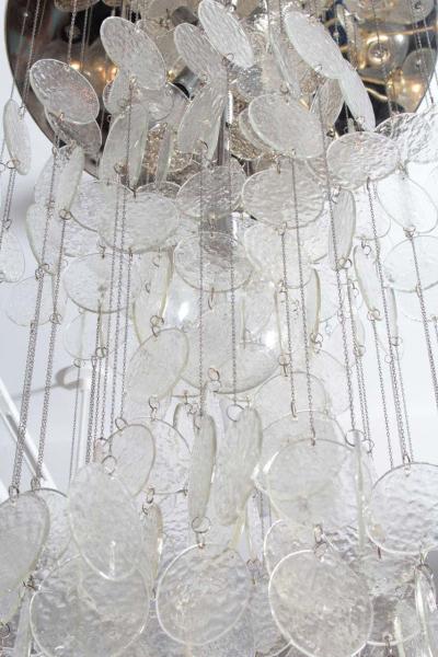  A V Mazzega Mazzega Multi Strand Glass Disc Chandelier