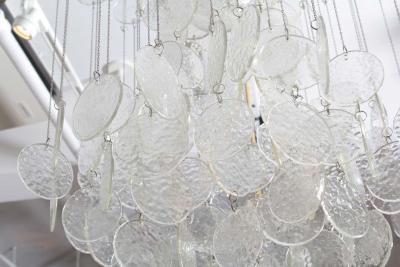  A V Mazzega Mazzega Multi Strand Glass Disc Chandelier