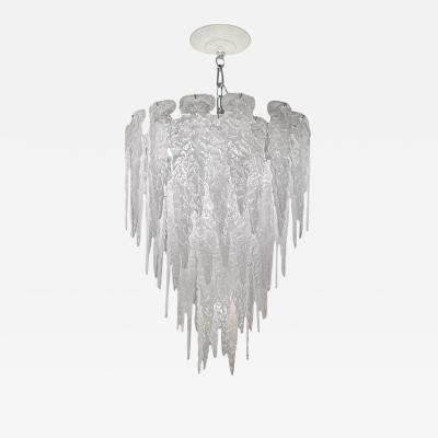  A V Mazzega Mazzega Murano Pulegoso Glass Stalactite Chandelier 1970s