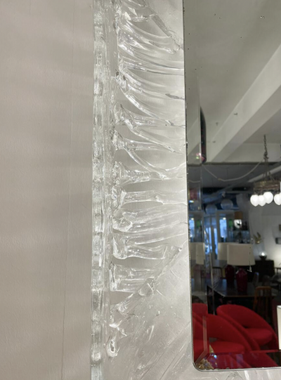  A V Mazzega Mid Century Modern Lightning Glass Mirror by Mazzega 1960s