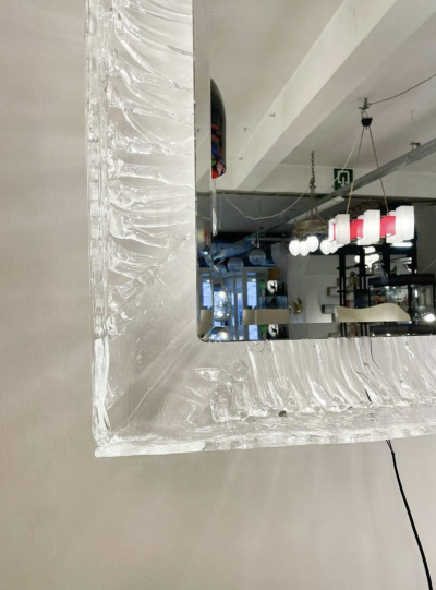  A V Mazzega Mid Century Modern Lightning Glass Mirror by Mazzega 1960s