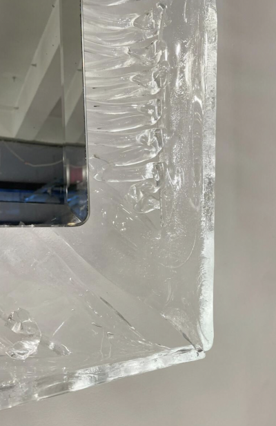  A V Mazzega Mid Century Modern Lightning Glass Mirror by Mazzega 1960s