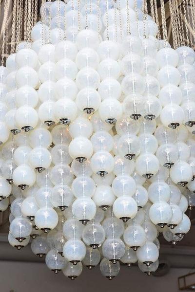  A V Mazzega Monumental Italia Modern Polished Chrome and Glass Chandelier Mazzega