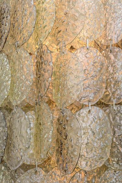  A V Mazzega Monumental Italian Modern Amber Glass Chandelier by Mazzega